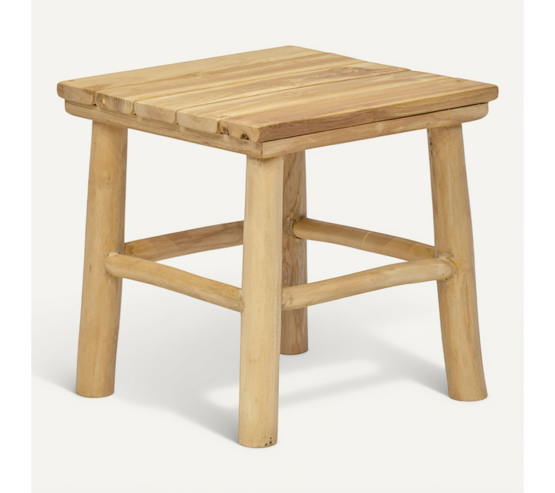 Table D'appoint / Chevet Carré H.30 Cm En Bois De Teck Naturel - Judson