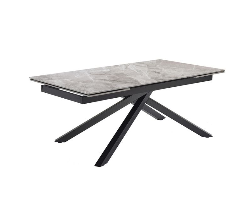 Table Extensible 180/260 Cm Céramique Marbré Laqué Pied Torsadé - Dakota 05