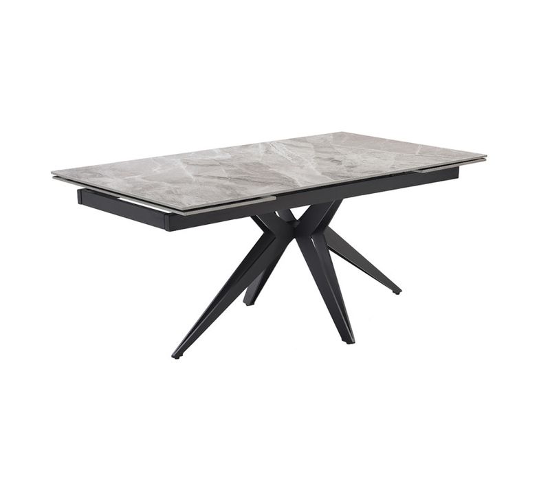 Table Extensible 180/260 Cm Céramique Marbré Laqué Pied Étoile - Dakota 06