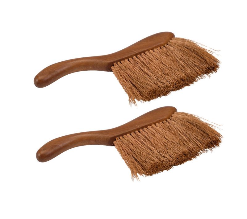 Lot De 2 Balayettes En Bois De Teck Et Fibre De Coco - Angelica 02