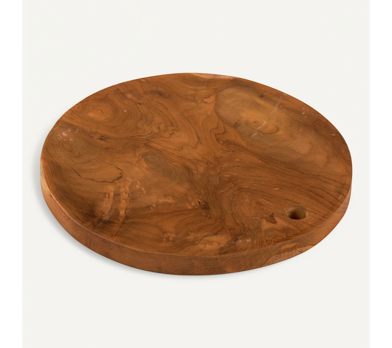 Planche à Découper / Plateau Décoratif Rond 30 Cm Bois De Teck – Nate
