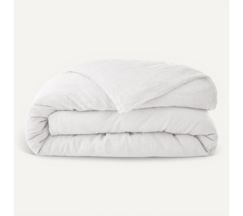 Housse De Couette 220 X 240 En Lin Lavé Blanc - Luisa