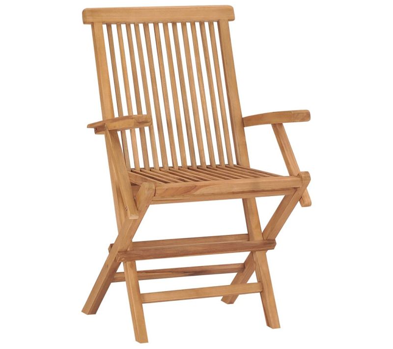 Fauteuil De Jardin Pliant En Bois De Teck Massif Huilé - Ancolie