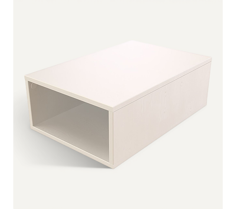 Cube De Rangement Bois 75x50 Cm, Blanc