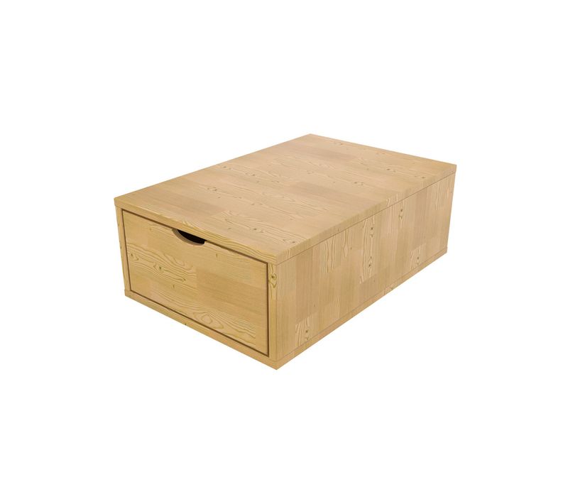 Cube De Rangement Bois 75x50 Cm + Tiroir, Miel