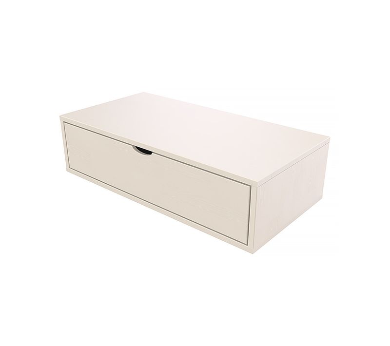 Cube De Rangement Bois 100x50 Cm + Tiroir, Blanc
