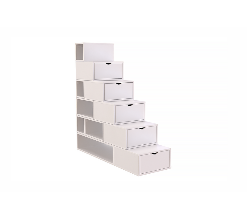 Escalier Cube De Rangement Hauteur 150cm, Blanc