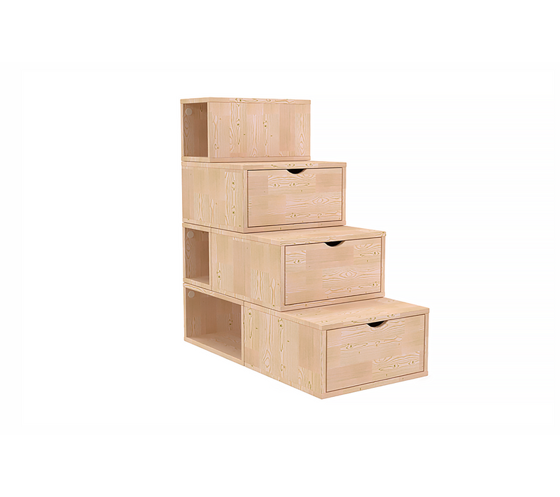 Escalier Cube De Rangement Hauteur 100 Cm, Brut (sans Vernis)
