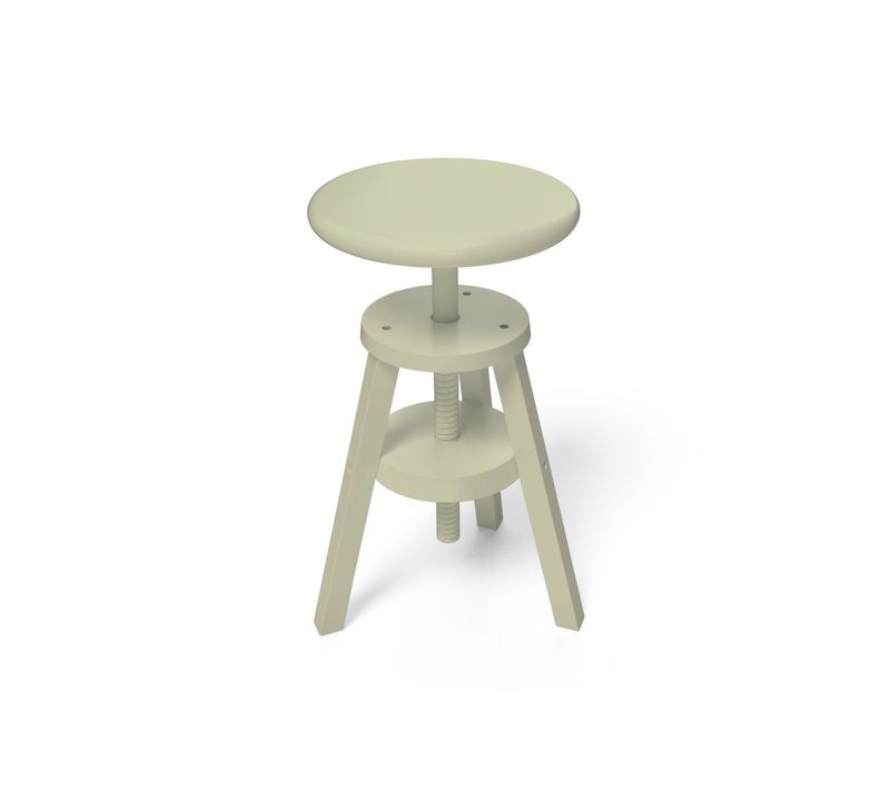 Tabouret Réglable à Vis En Bois
