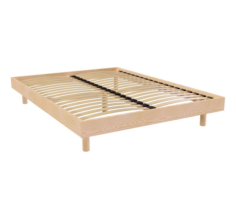 Sommier à Lattes 140x200 Kit Noé En Bois Massif, Brut (sans Vernis)