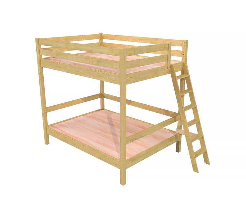 Lit Double Superposé Sylvia 160x200 Avec Échelle, Miel