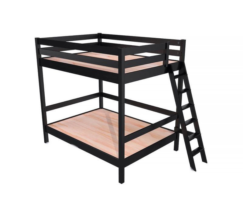 Lit Double Superposé Sylvia 160x200 Avec Échelle, Noir