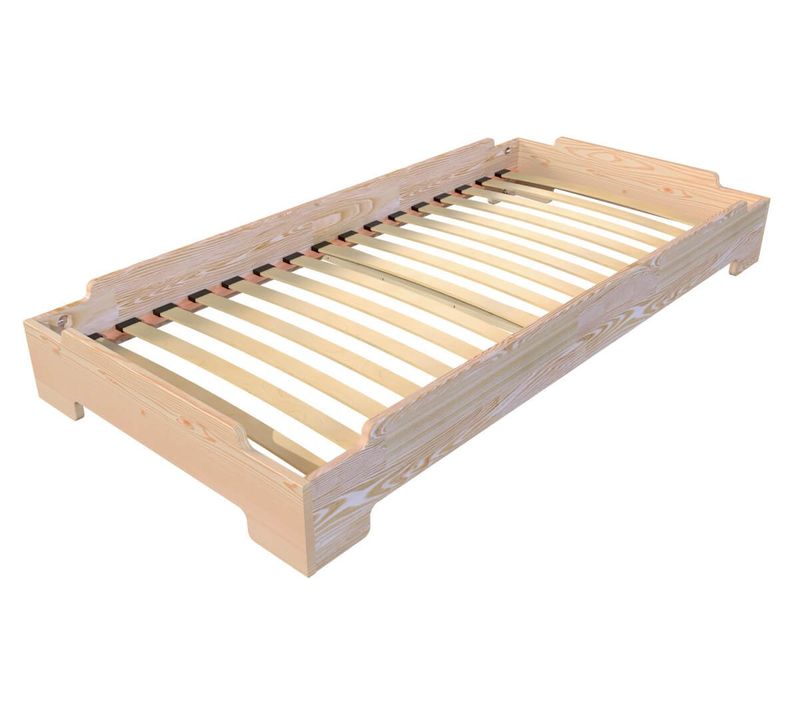Lit Empilable 80x200 - 1 Place En Bois Massif, Brut (sans Vernis)