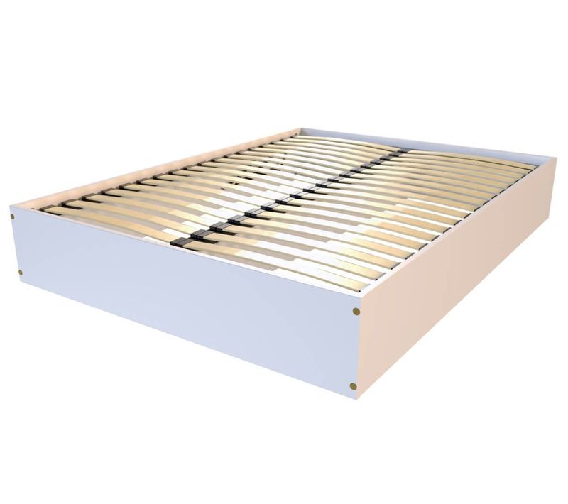 Lit Coffre 2 Places Bois Massif Robuste - 140x200, Blanc