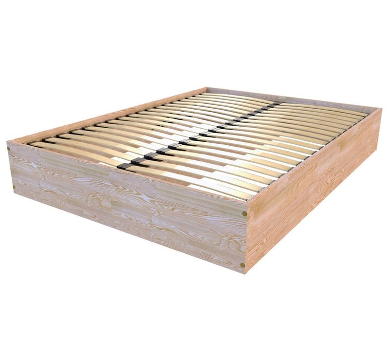 Lit Coffre 2 Places Bois Massif Robuste - 160x200, Brut (sans Vernis)