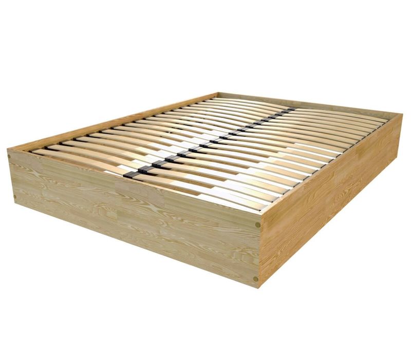 Lit Coffre 2 Places Bois Massif Robuste - 160x200, Miel