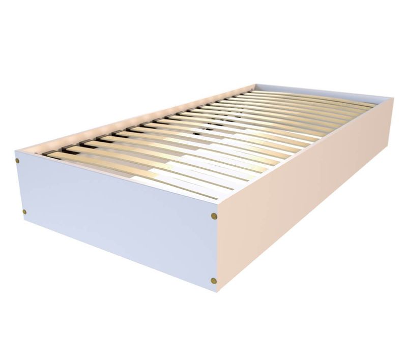 Lit Coffre 90x190 - 1 Place Bois Massif, Blanc