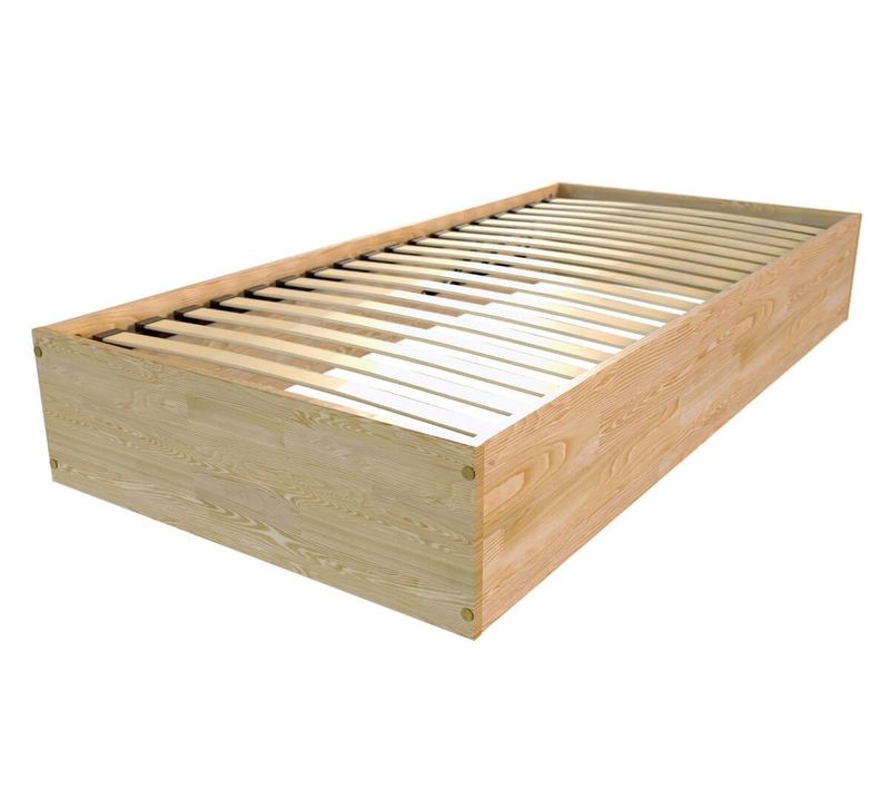 Lit Coffre 90x200 - 1 Place Bois Massif, Miel