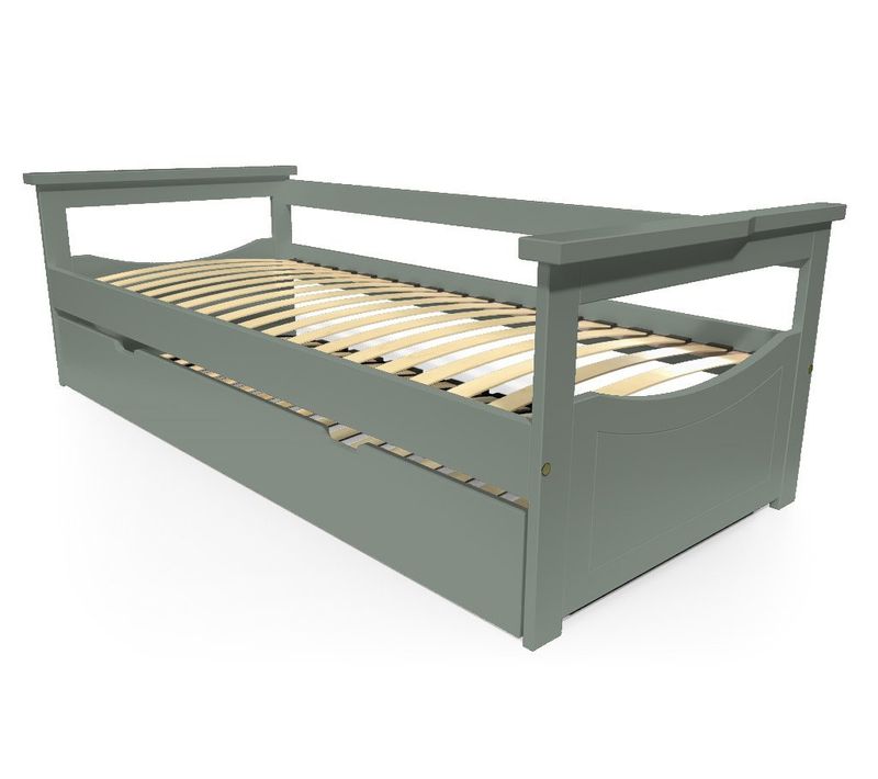 Lit Gigogne 80x200 Topaze Pin Massif, Gris