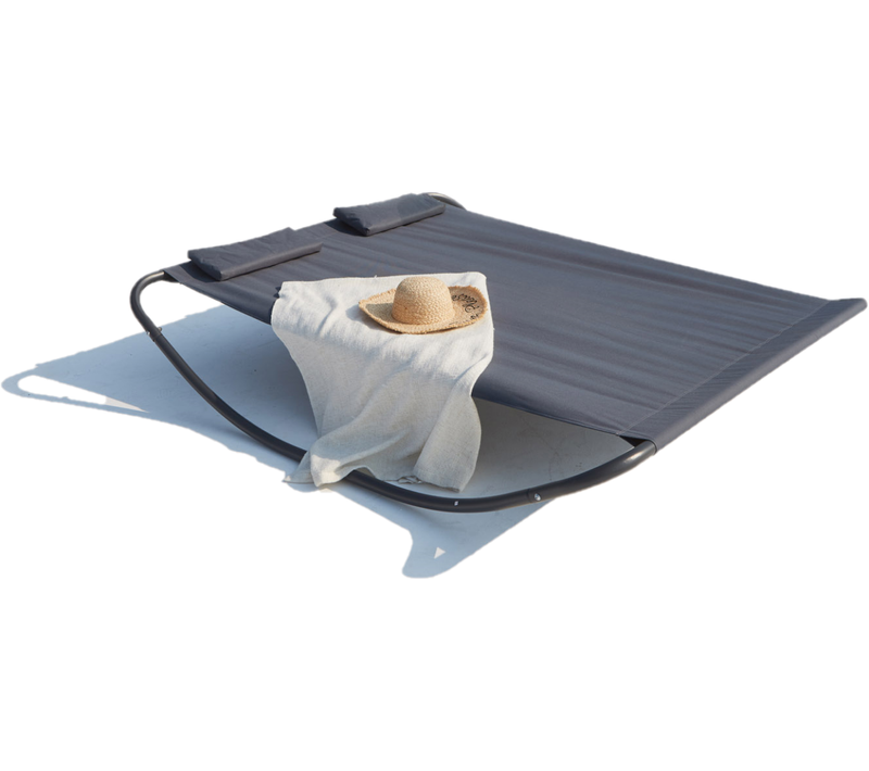 Coachella Gris : Lit De Jardin et Transat à Bascule 2 Personnes