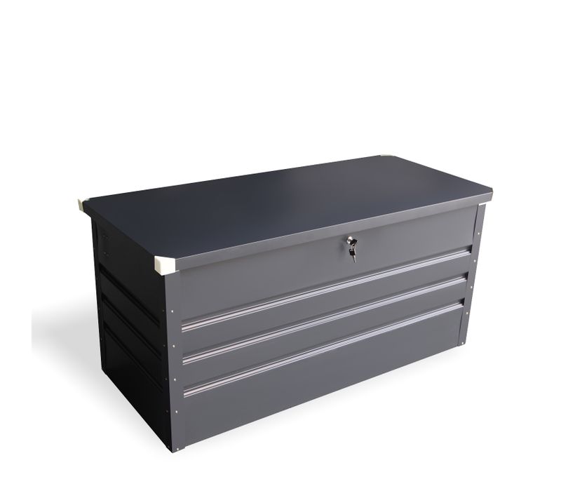 Caseo : Coffre De Rangement Gris En Acier 131 X 61 X 62 Cm