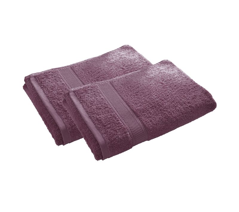 Serviette De Toilette 50x100 Violet Prune En Coton