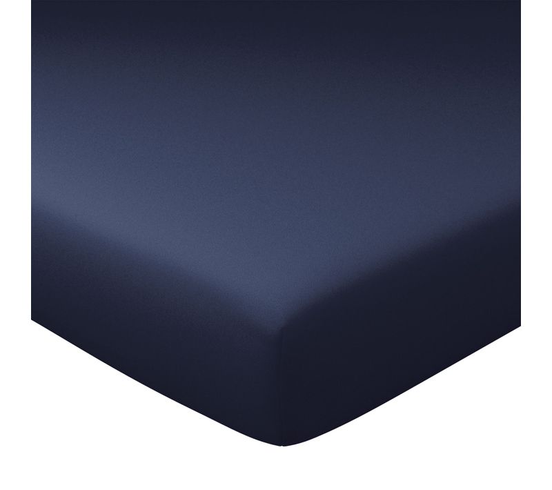 Drap-housse Grand Bonnet 90x200x32 Bleu Marine En Coton
