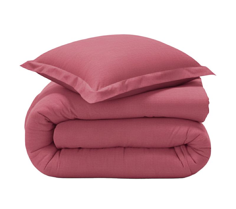 Housse De Couette 140x200 Rose Framboise En Coton
