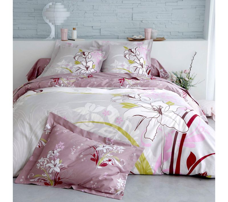 Housse De Couette 240x220 Violet Parme En Coton