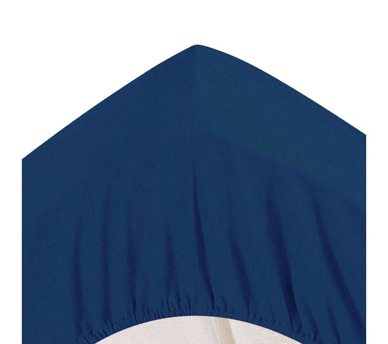 Drap-housse Grand Bonnet 90x200x30 Bleu Marine En Coton