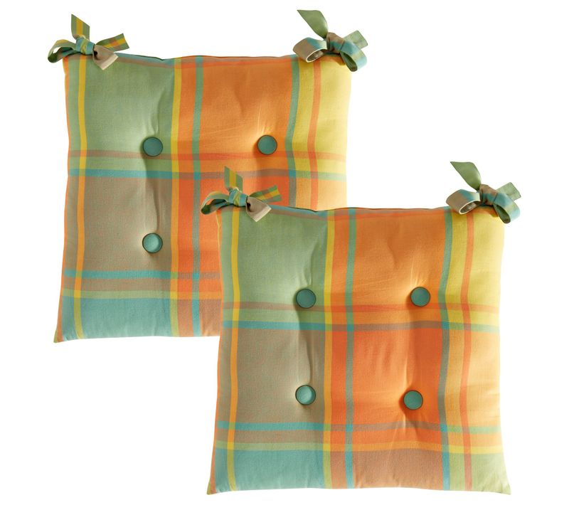 Lot de 2 Galettes 40x40 Jaune En Coton