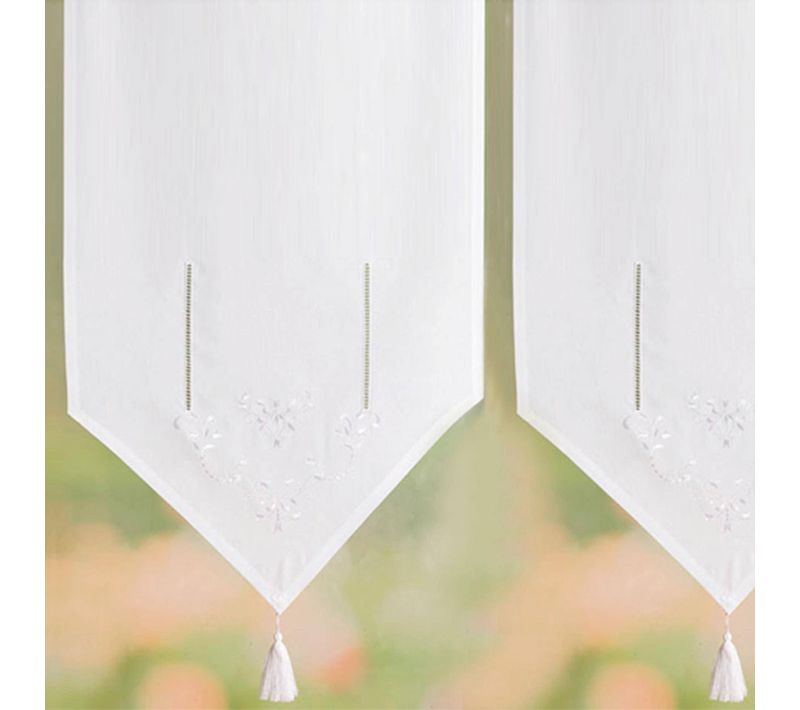 Voilage Pointe 60x120 Blanc En Coton