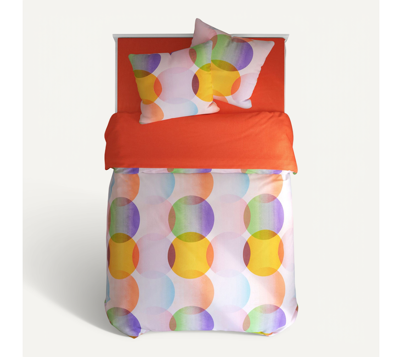 Housse De Couette 140x200 Multicolore En Coton
