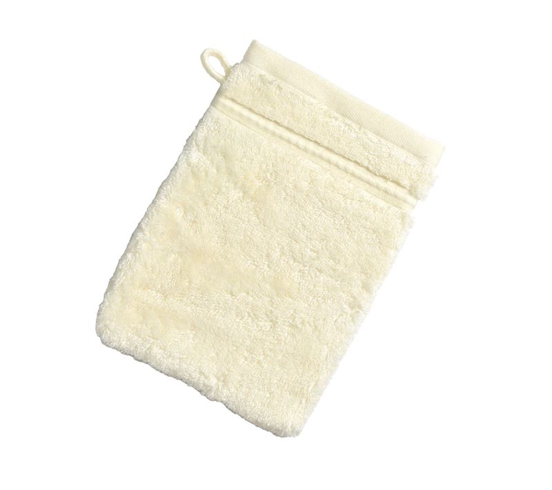 Lot De 2 Gant De Toilette 15x21 Blanc Ivoire En Coton