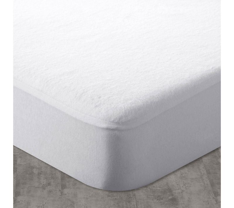 Protège Matelas Grands Bonnets 160x200x30 Blanc En Coton