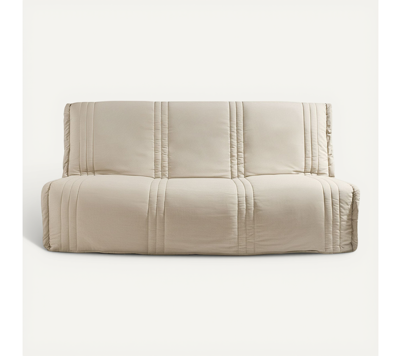 Housse BZ 2 Places Beige Chiné En Coton