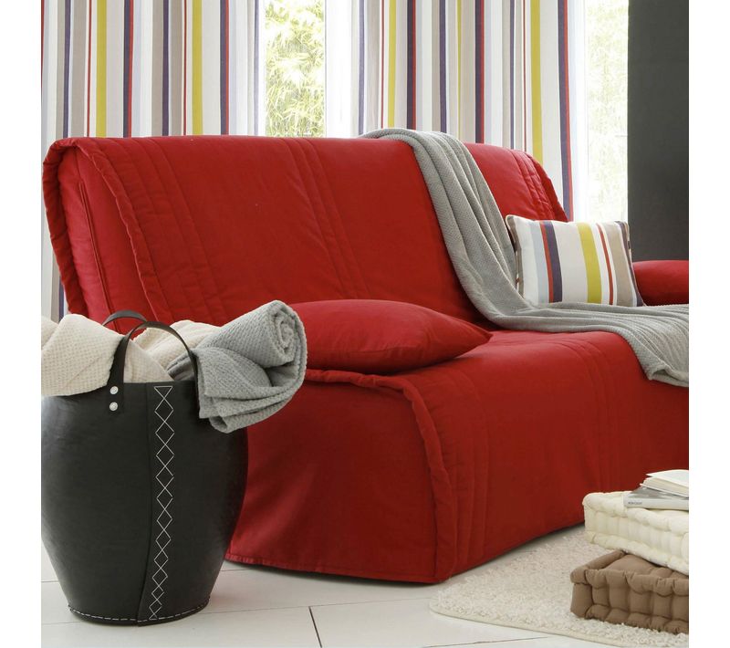 Housse BZ 2 Places Rouge En Coton