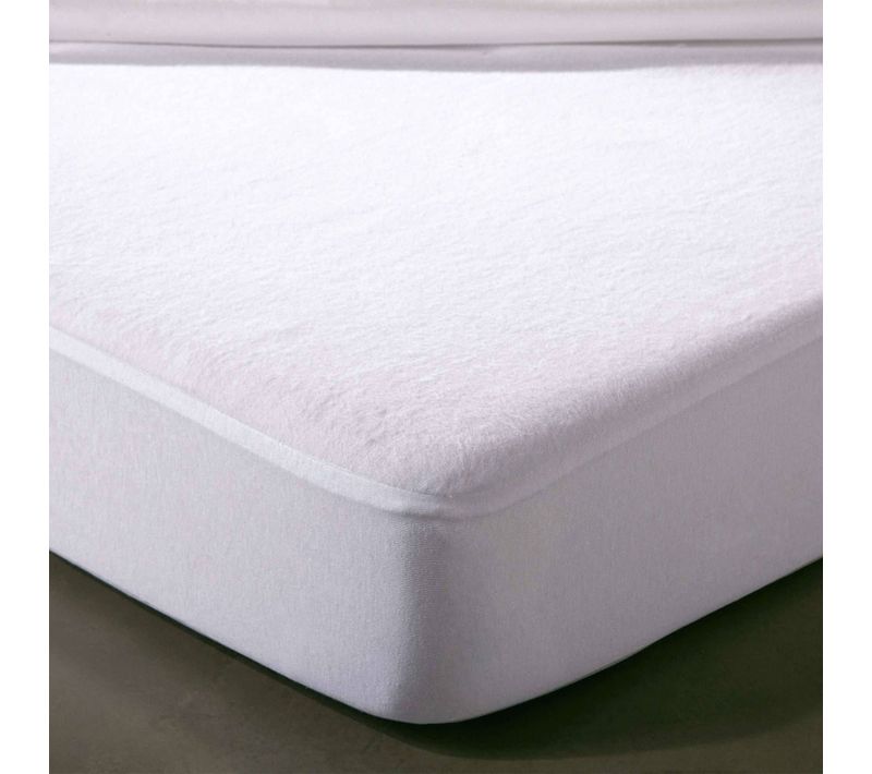 Protège Matelas Grands Bonnets 180x200x30 Blanc En Coton
