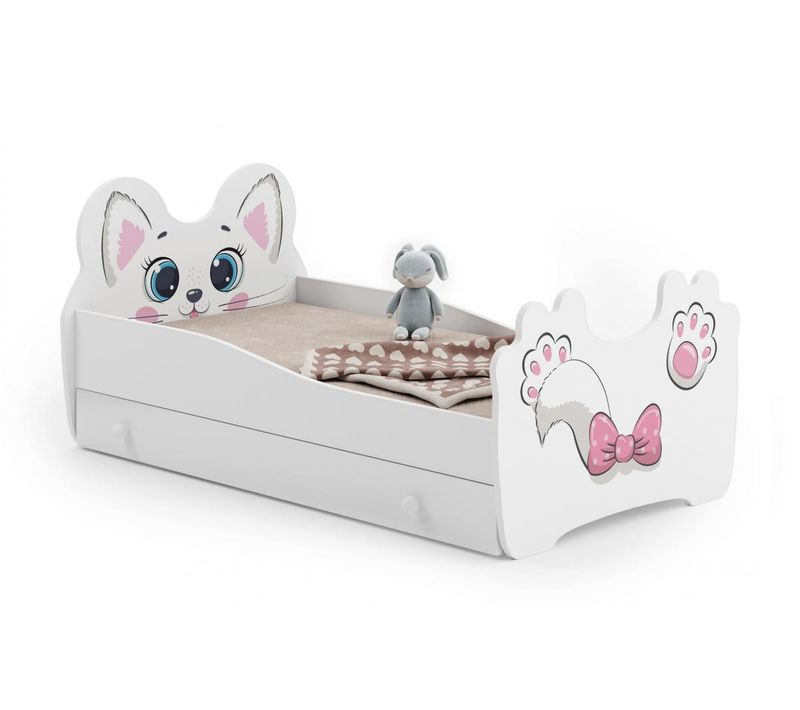 Lit Simple Enfant Cat 140x70 Cm Avec Matelas