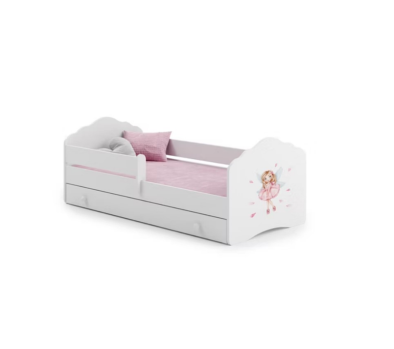 Lit Enfant Nala Tiroir 140x70 Fée Avec Tiroir De Rangement Avec Matelas