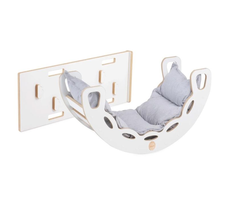 Petit Rocker 4-en-1 + Mur/toboggan Gris