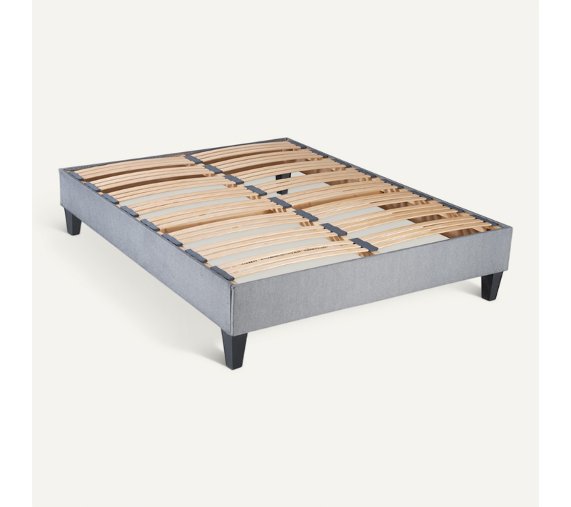 Sommier À Lattes Bois Ergostar 90x190 Cm - Tri-lattes Ergonomiques - Gris Clair