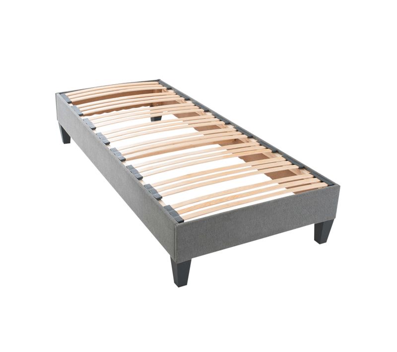 Sommier À Lattes Bois Ergostar 90x200 Cm - Tri-lattes Ergonomiques - Gris Clair