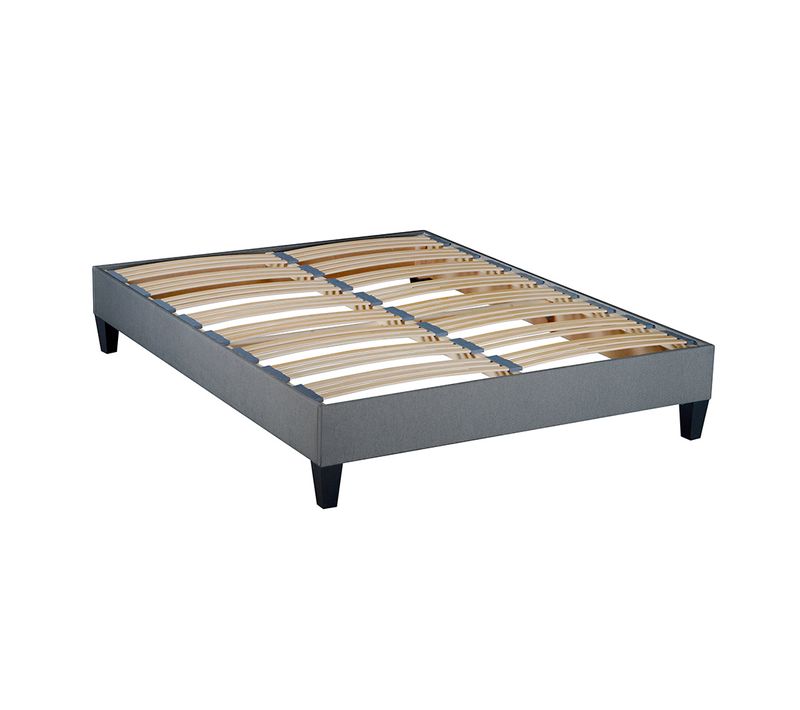Sommier à Lattes En Bois Ergostar 140x190 Cm Coloris Gris Clair Livré En Kit
