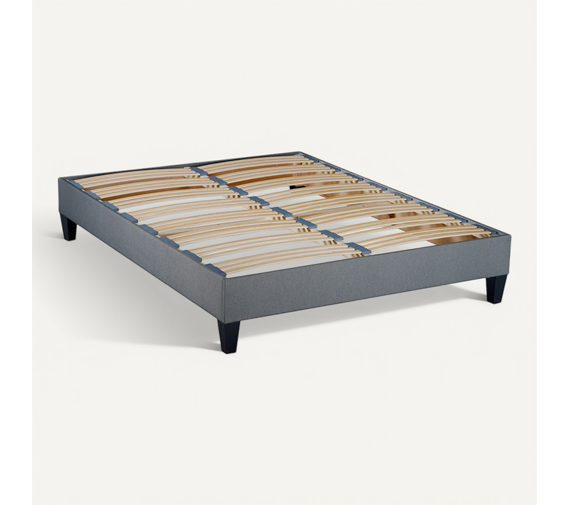 Sommier à Lattes En Bois Ergostar 140x200 Cm Coloris Gris Clair Livré En Kit