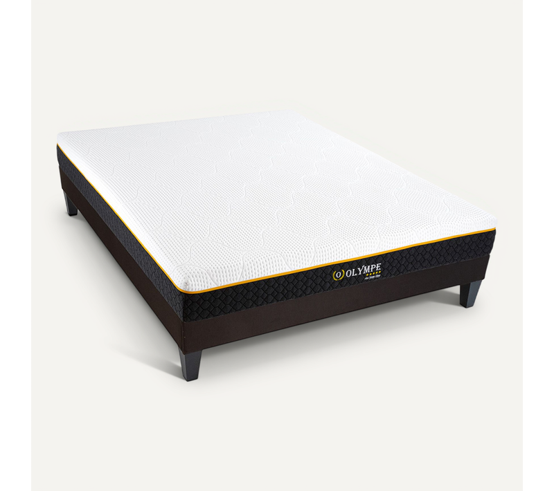 Ensemble Olympe 140x190 Cm Matelas Mousse + Sommier Bois - Blanc