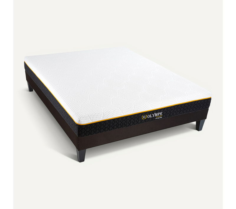 Ensemble Olympe 160x200 Cm Matelas Mousse + Sommier Bois - Blanc