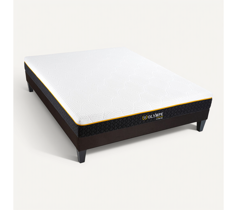 Ensemble Olympe 180x200 Cm Matelas Mousse + Sommier Bois - Blanc