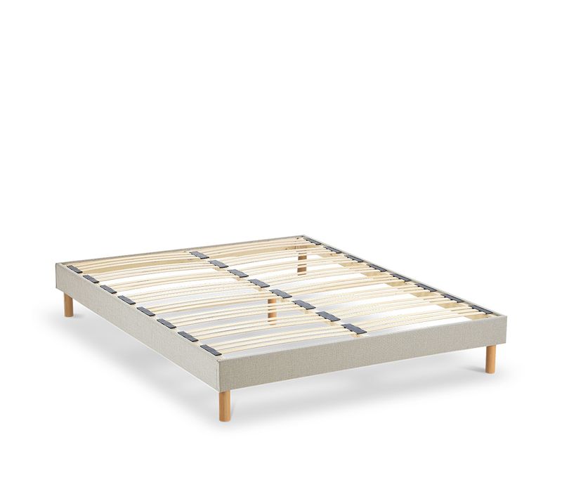Sommier à Lattes En Bois Lino 160x200 Cm Beige Bio Nuit de Coton