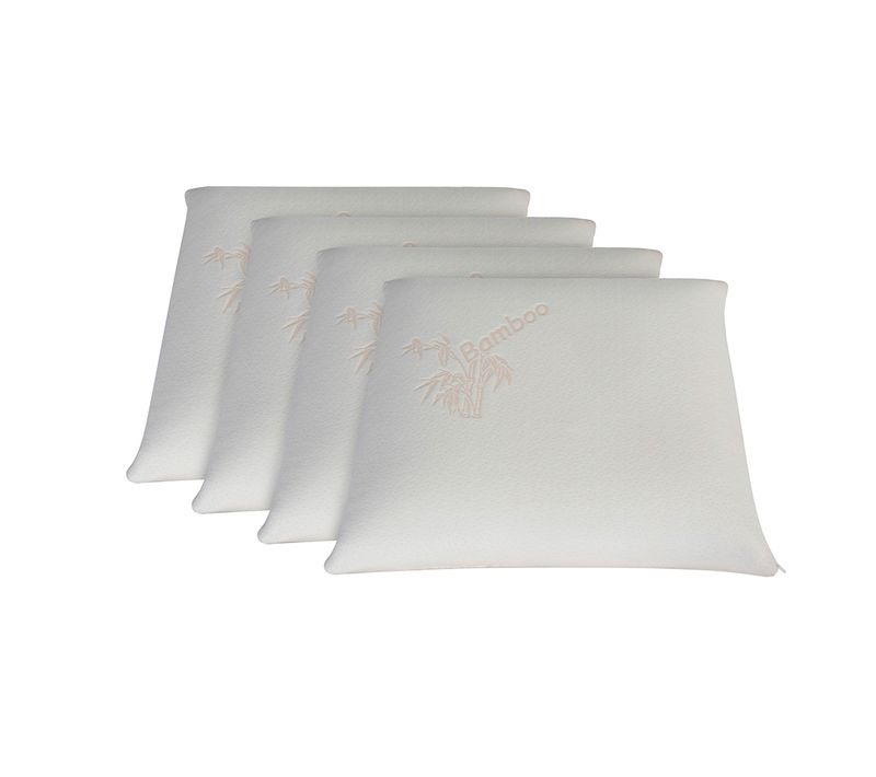 Lot De 4 Oreillers Bamboo 60x60 Cm Mémoire De Forme